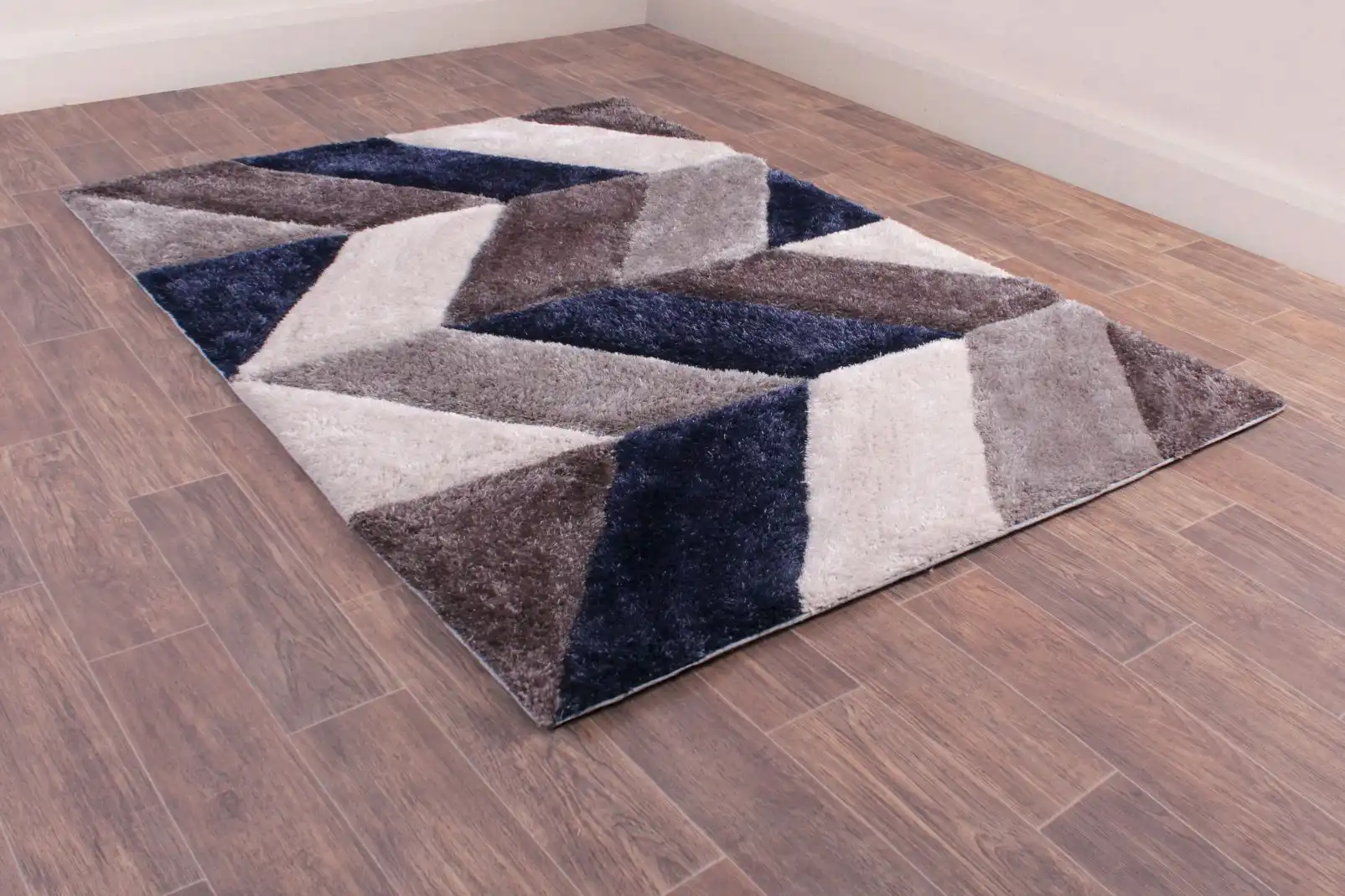3D Carved Blazon Navy Rug - Image 4