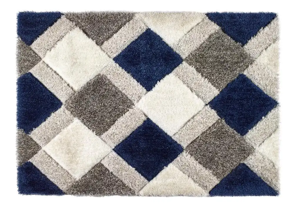 3D Geo Shaggy Navy Rug - Image 4