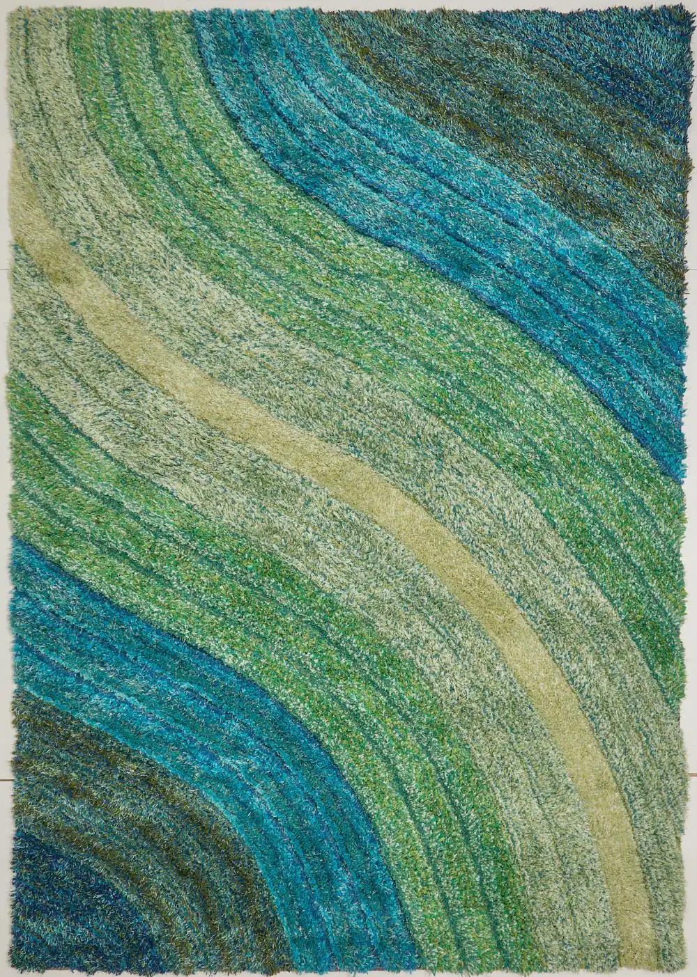 3D Ultimate Shaggy LENA TEAL Rug - Image 3