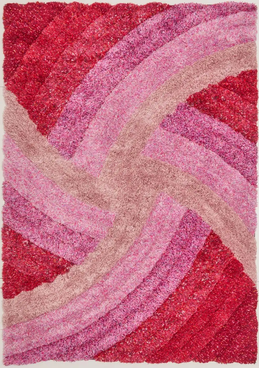 3D Ultimate Shaggy STELLA PINK Rug - Image 3