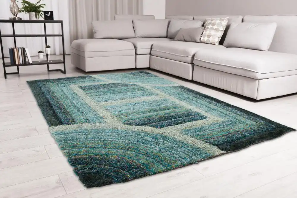 3D Ultimate Shaggy TRELLIS BLUE Rug