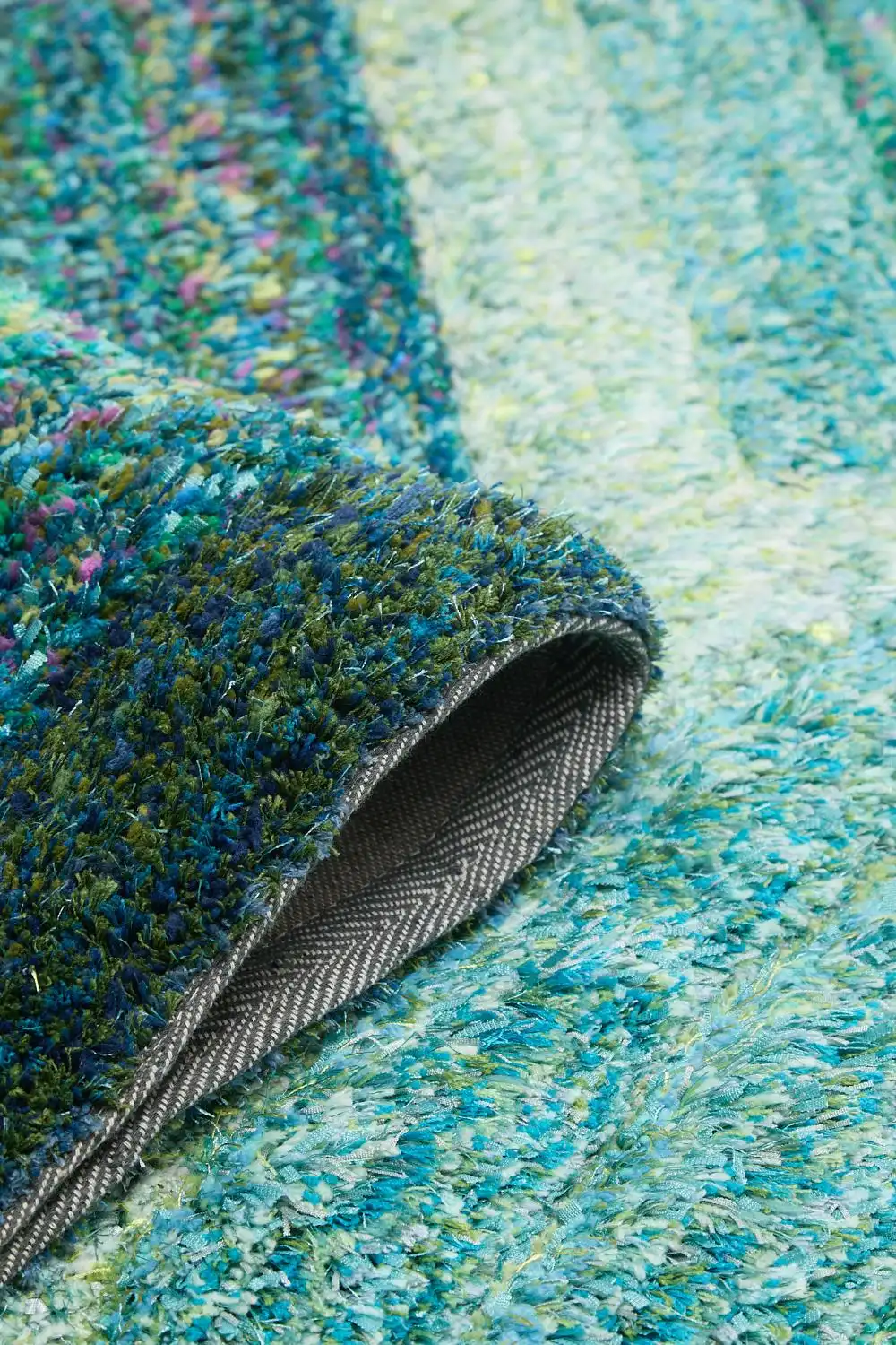 3D Ultimate Shaggy TRELLIS BLUE Rug - Image 4