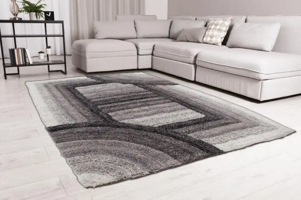 3D Ultimate Shaggy TRELLIS CHARCOAL Rug