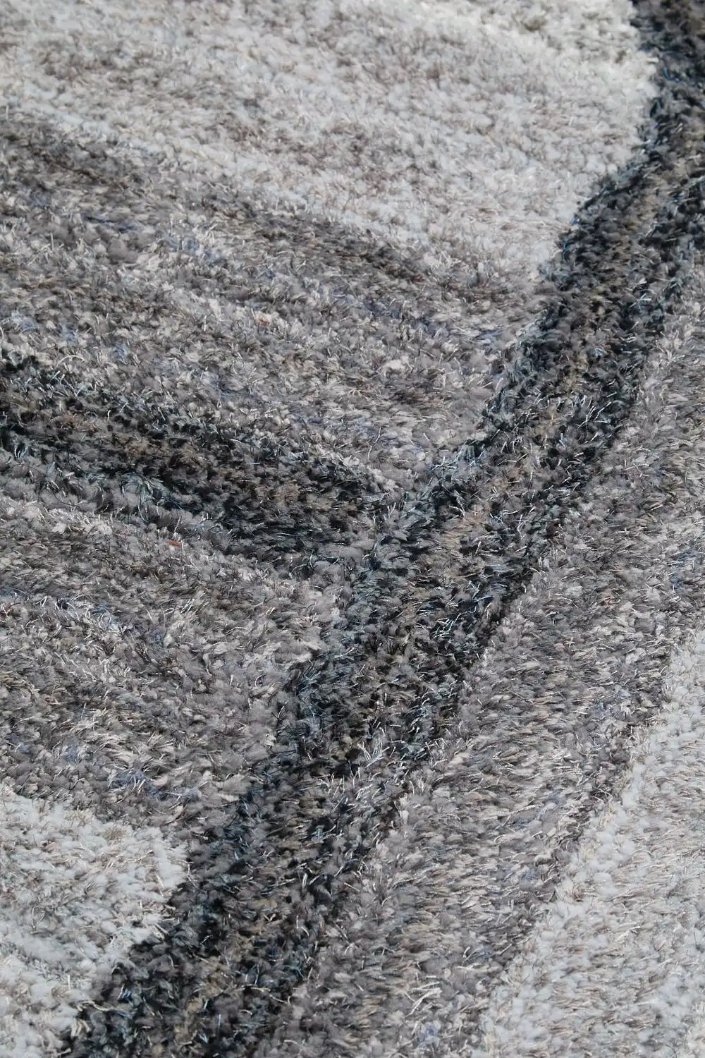 3D Ultimate Shaggy TRELLIS CHARCOAL Rug - Image 3