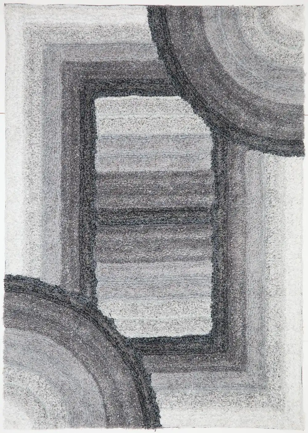 3D Ultimate Shaggy TRELLIS CHARCOAL Rug - Image 4