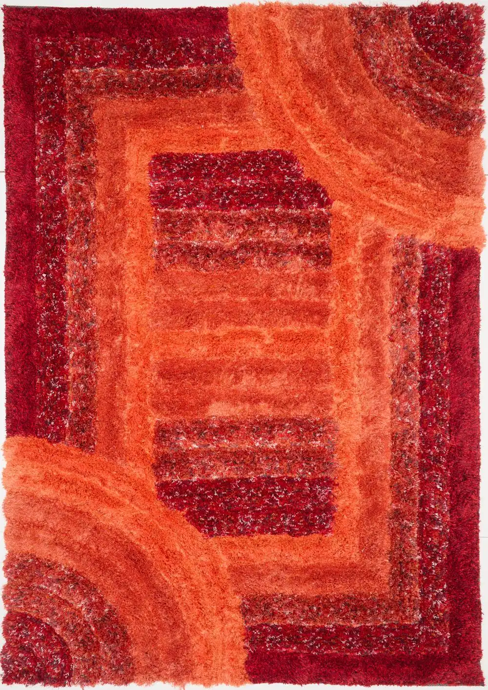 3D Ultimate Shaggy TRELLIS RED Rug - Image 4
