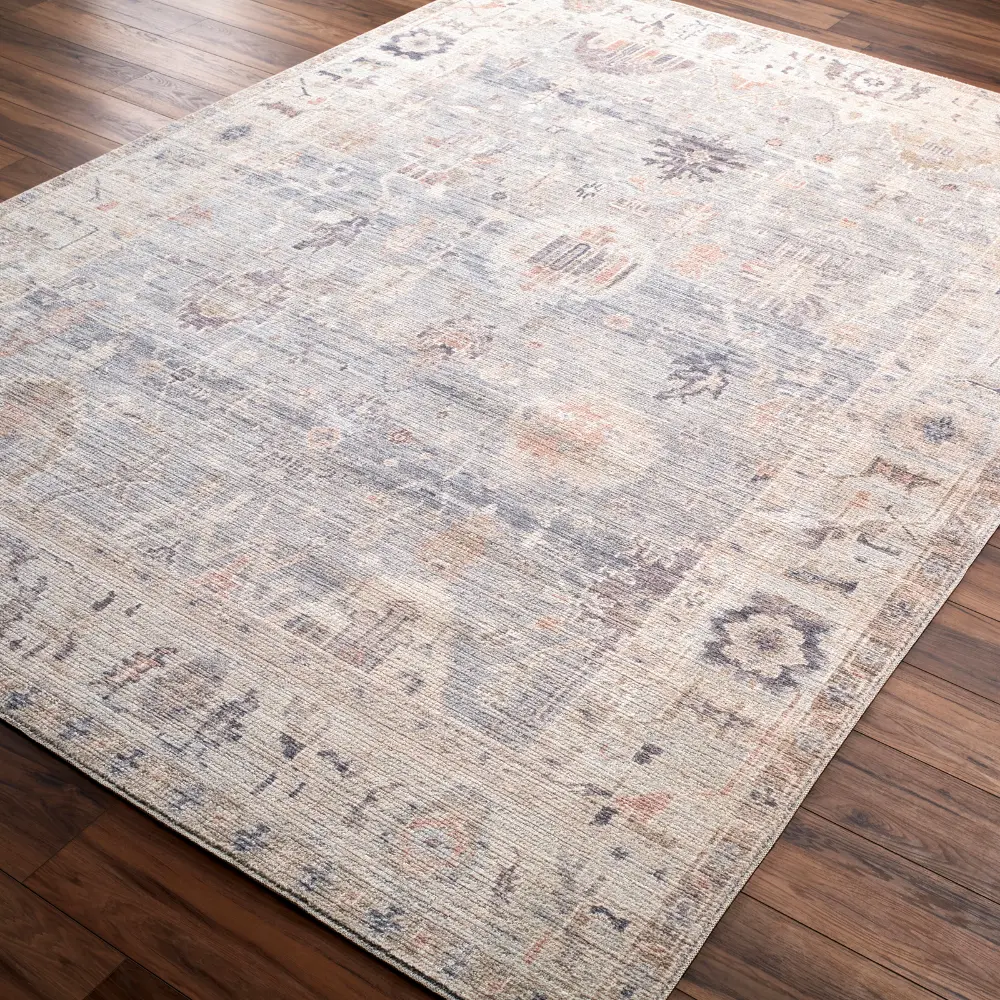 Marlene Becki Owens X Livabliss Vintage Oriental Boho Grey/Pale Blue Rug - Image 2