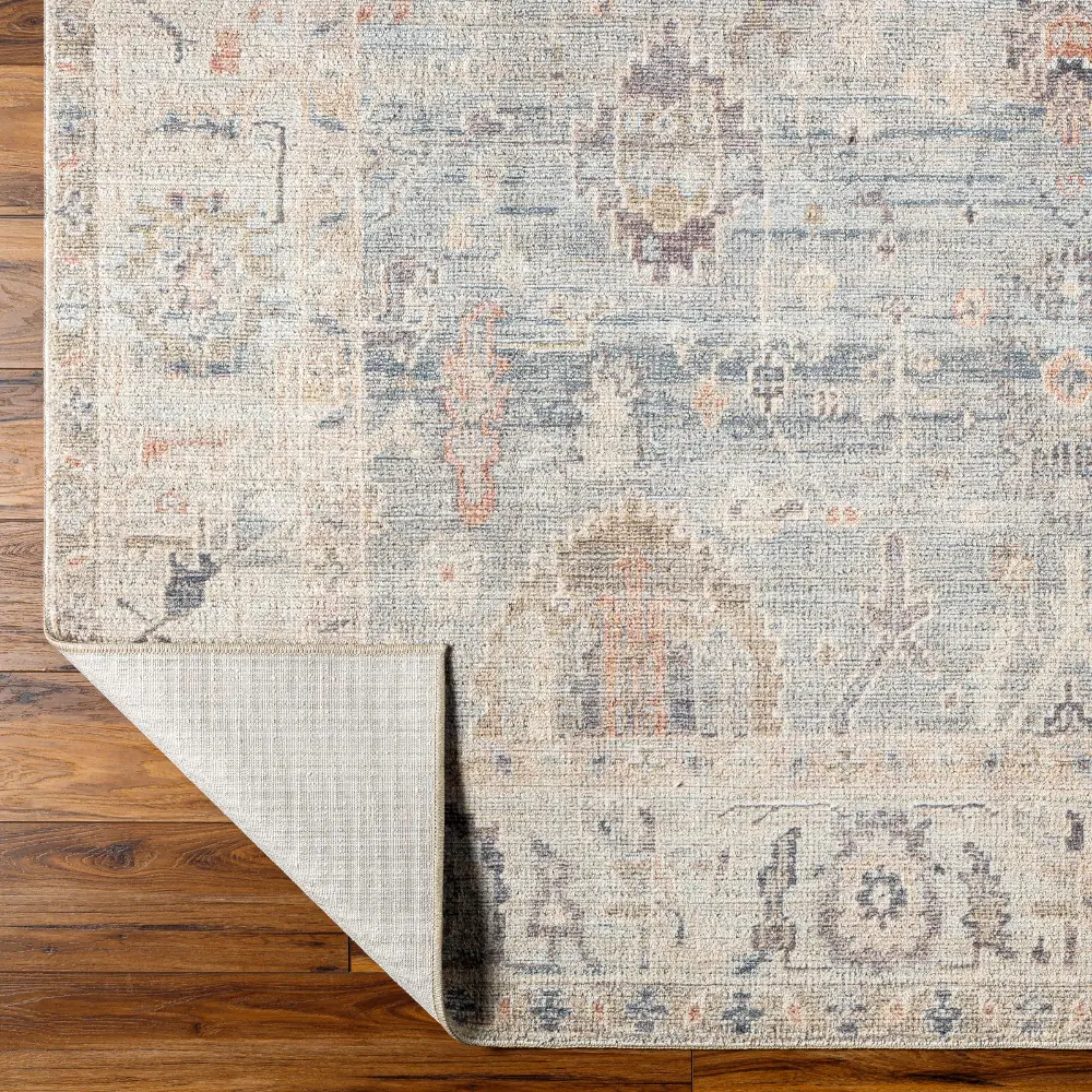 Marlene Becki Owens X Livabliss Vintage Oriental Boho Grey/Pale Blue Rug - Image 3