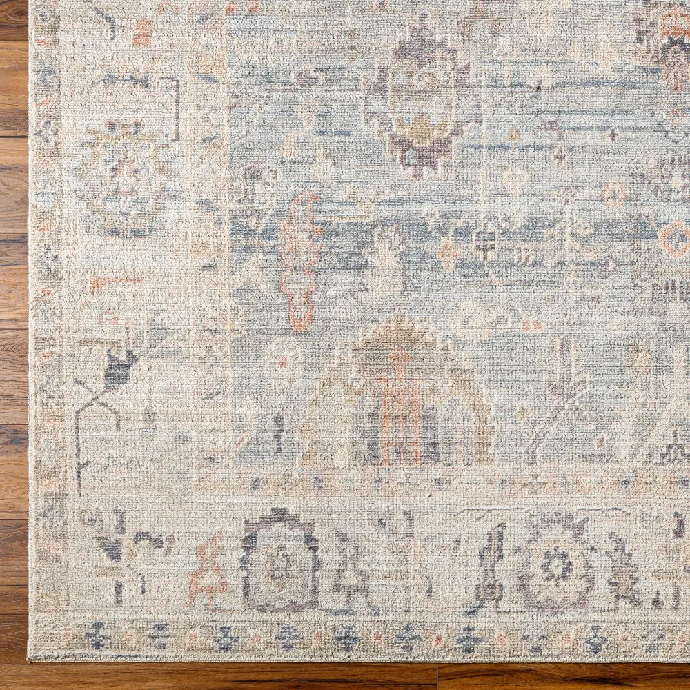 Marlene Becki Owens X Livabliss Vintage Oriental Boho Grey/Pale Blue Rug - Image 4
