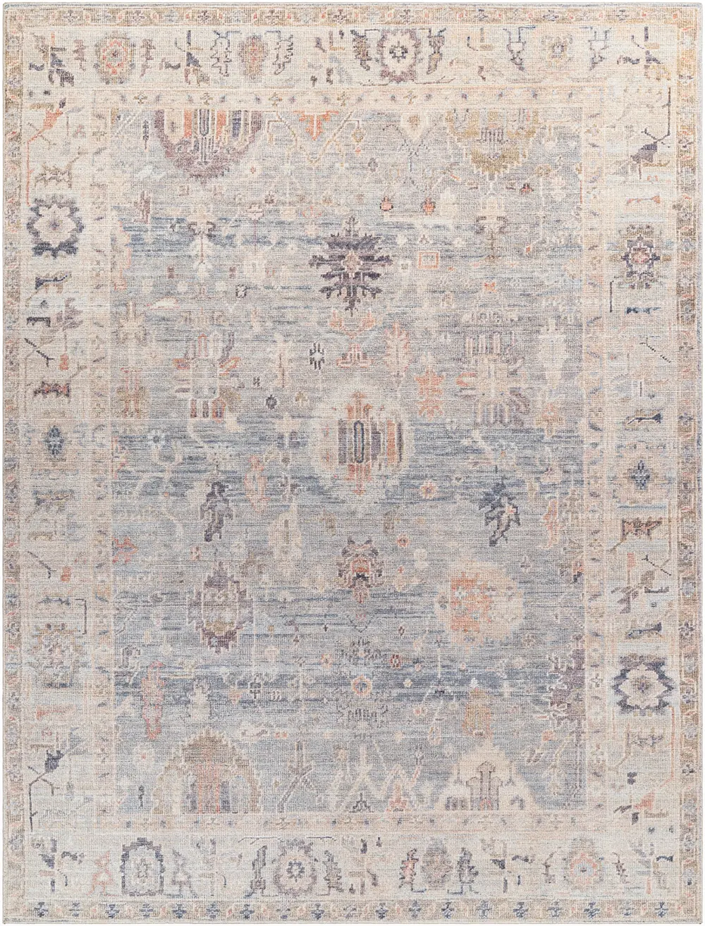 Marlene Becki Owens X Livabliss Vintage Oriental Boho Grey/Pale Blue Rug - Image 5