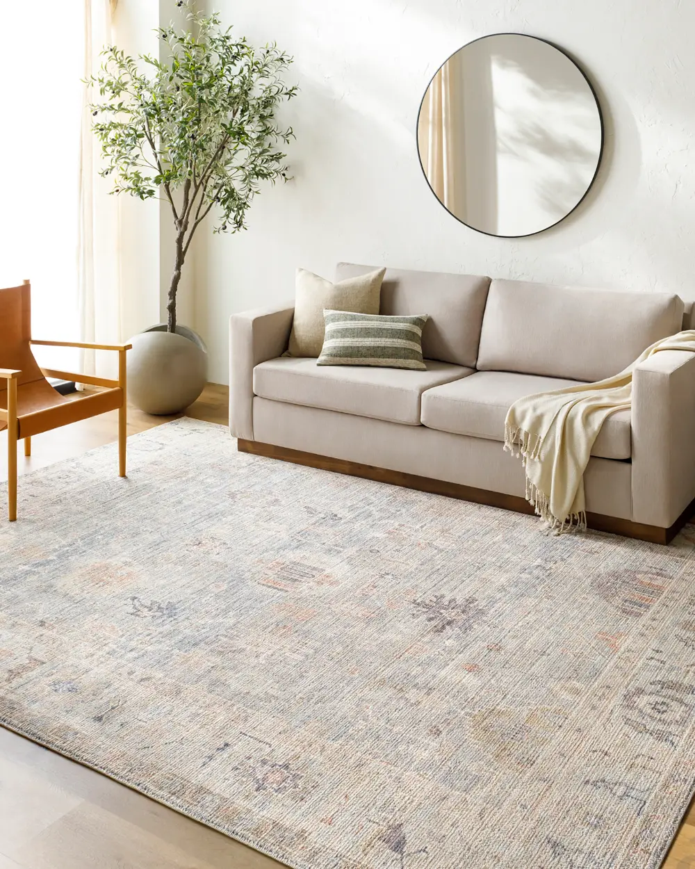 Marlene Becki Owens X Livabliss Vintage Oriental Boho Grey/Pale Blue Rug - Image 6