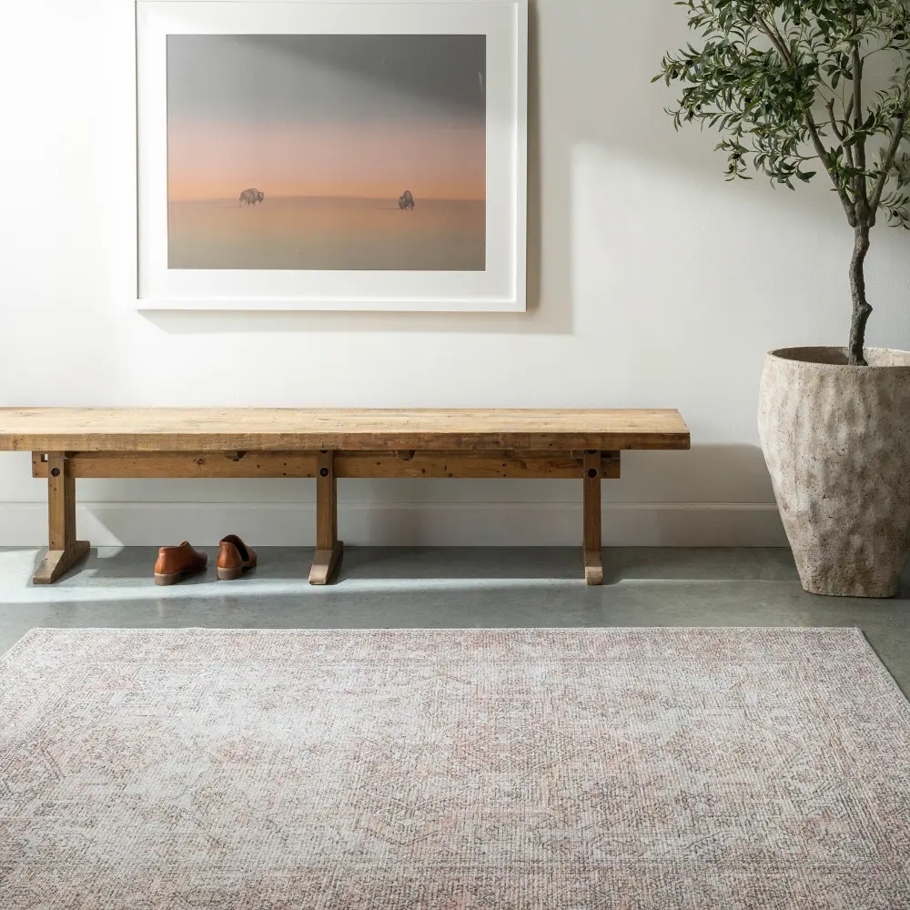 Margot Becki Owens X Livabliss Vintage Oriental Boho Blush/Cream Rug - Image 2