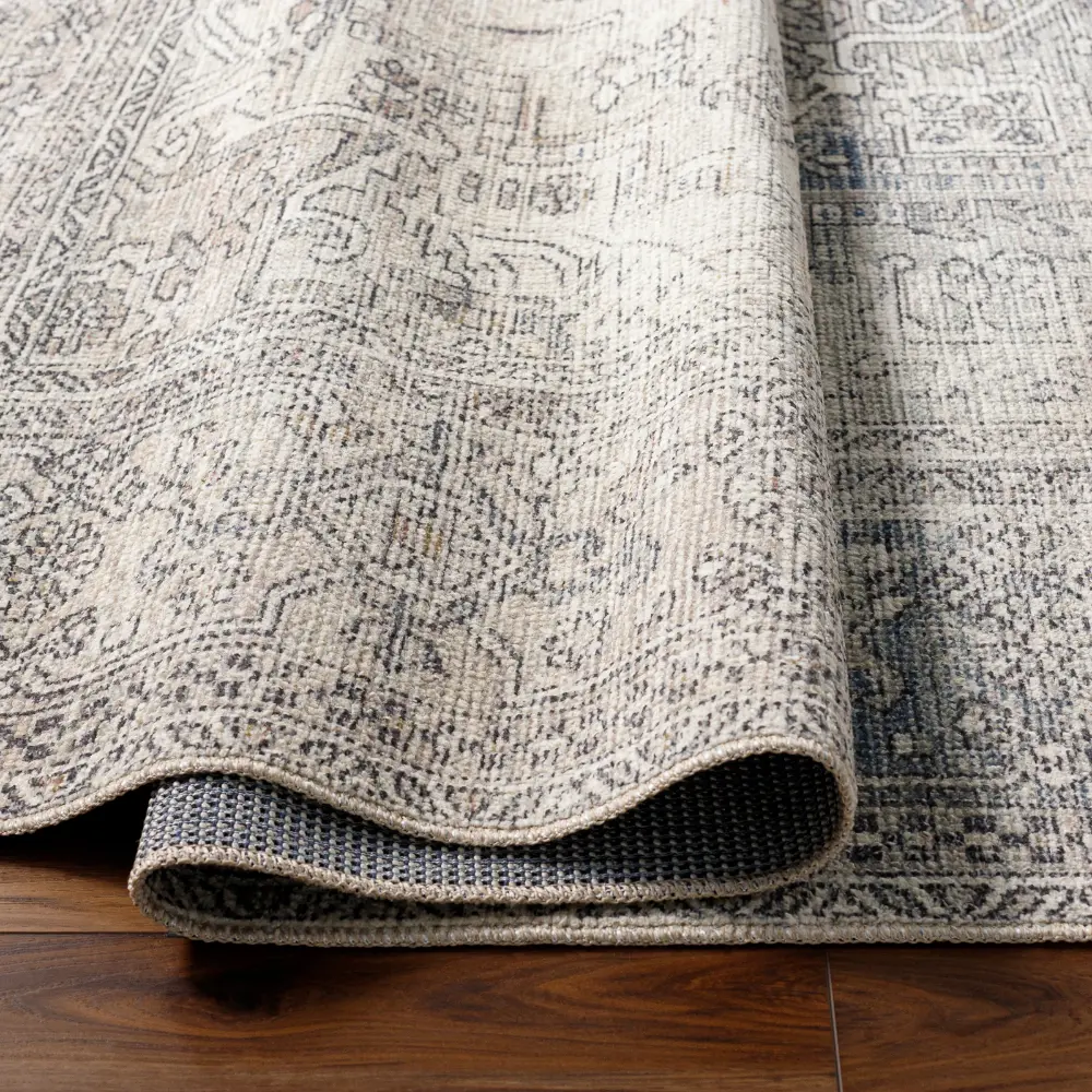 Margot Becki Owens X Livabliss Vintage Oriental Boho Navy/Cream Rug - Image 4