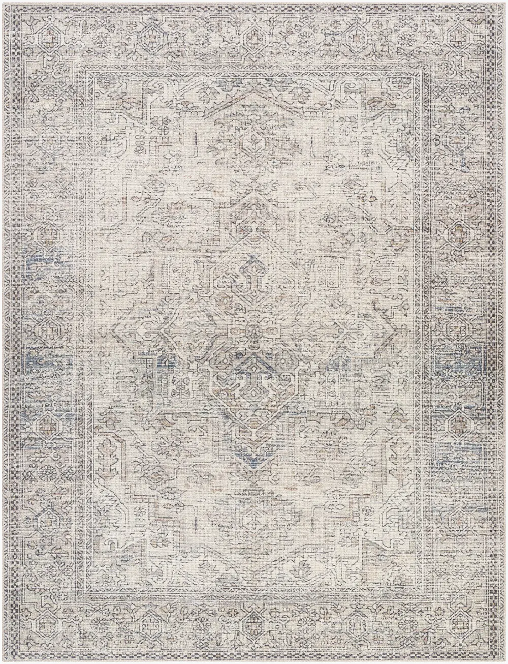 Margot Becki Owens X Livabliss Vintage Oriental Boho Navy/Cream Rug - Image 8