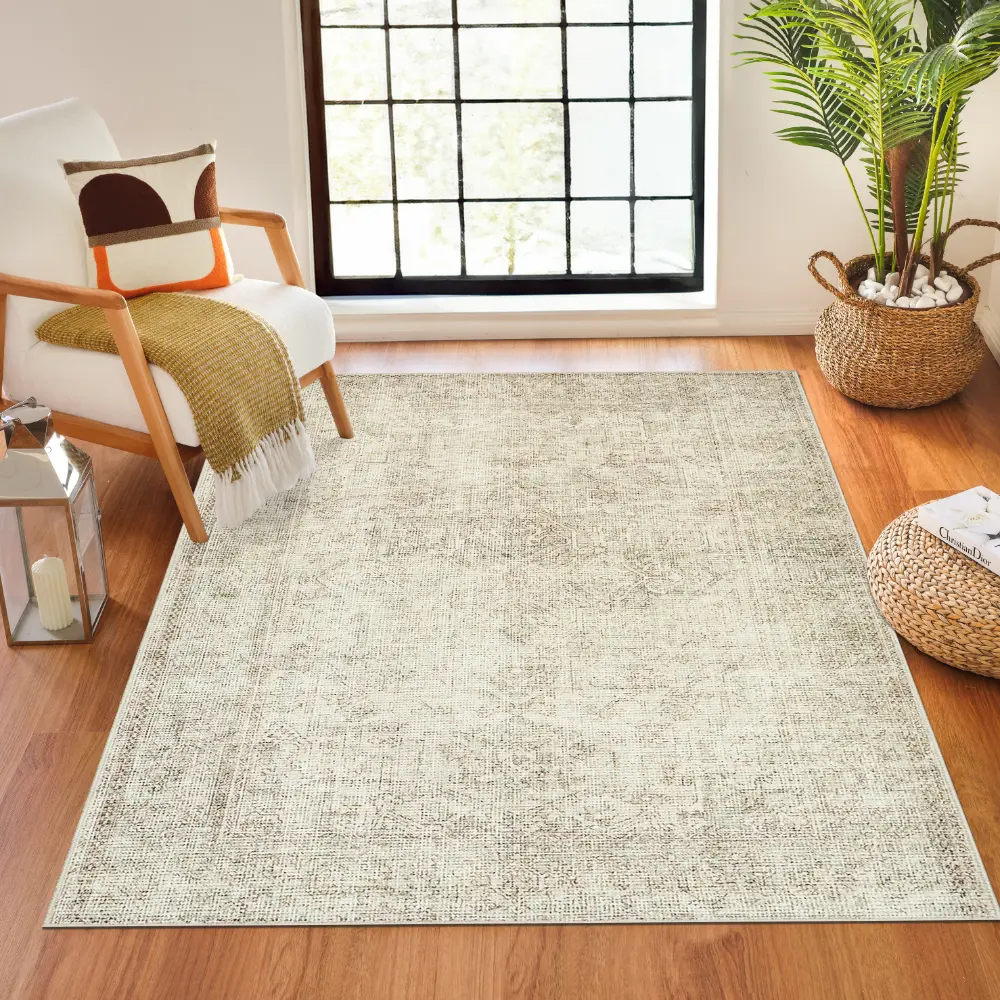 Margot Becki Owens X Livabliss Vintage Oriental Boho Sage/Cream Rug - Image 2