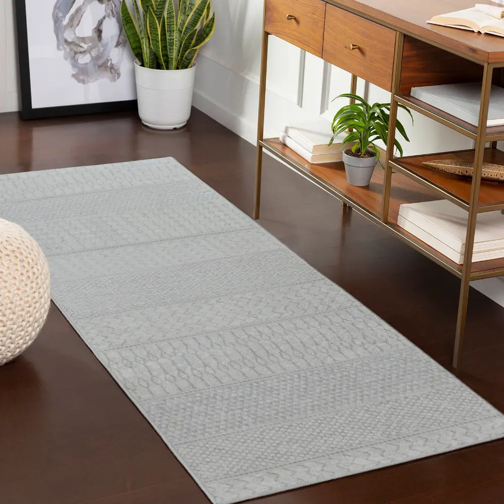 Adele Scandi Geometric Silver Grey Rug - Image 3