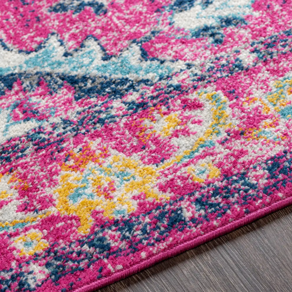 Adity Vintage Oriental Boho Bright Pink Rug - Image 3