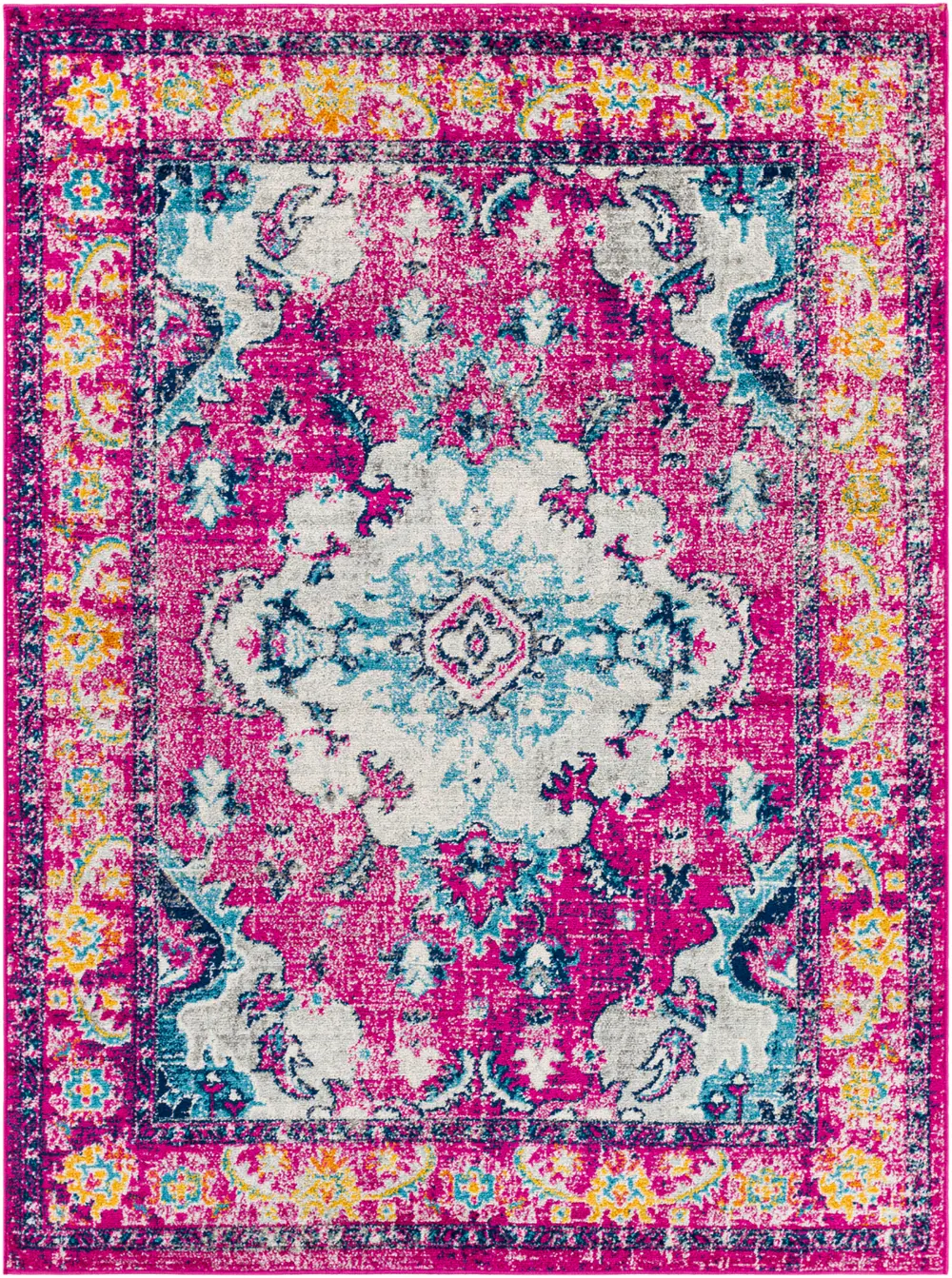 Adity Vintage Oriental Boho Bright Pink Rug - Image 4