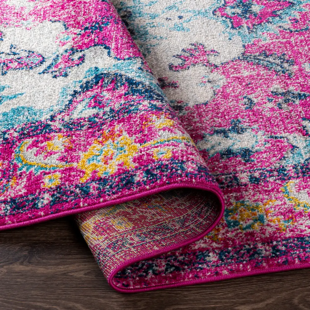 Adity Vintage Oriental Boho Bright Pink Rug - Image 6