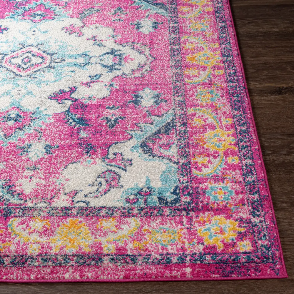Adity Vintage Oriental Boho Bright Pink Rug - Image 7