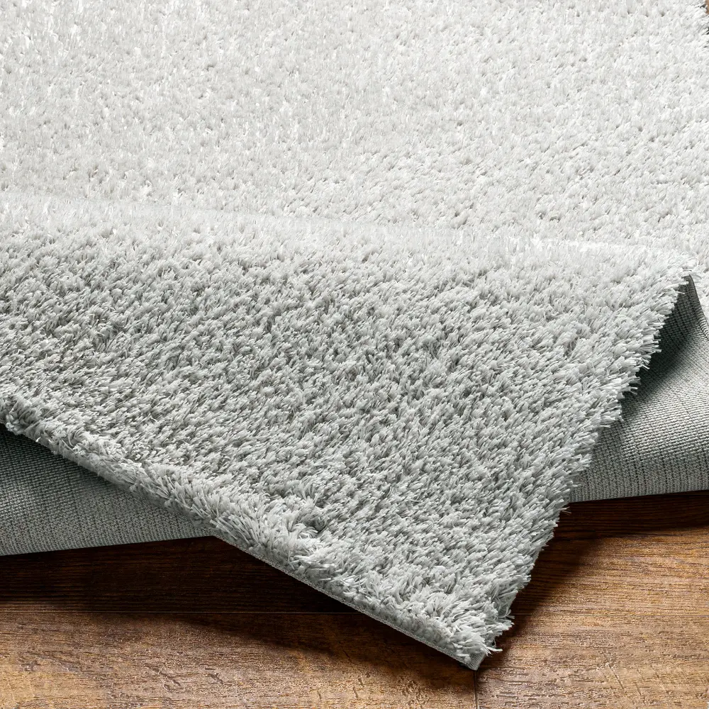 Adley Shaggy Modern Plush Pile Light Grey Rug - Image 3
