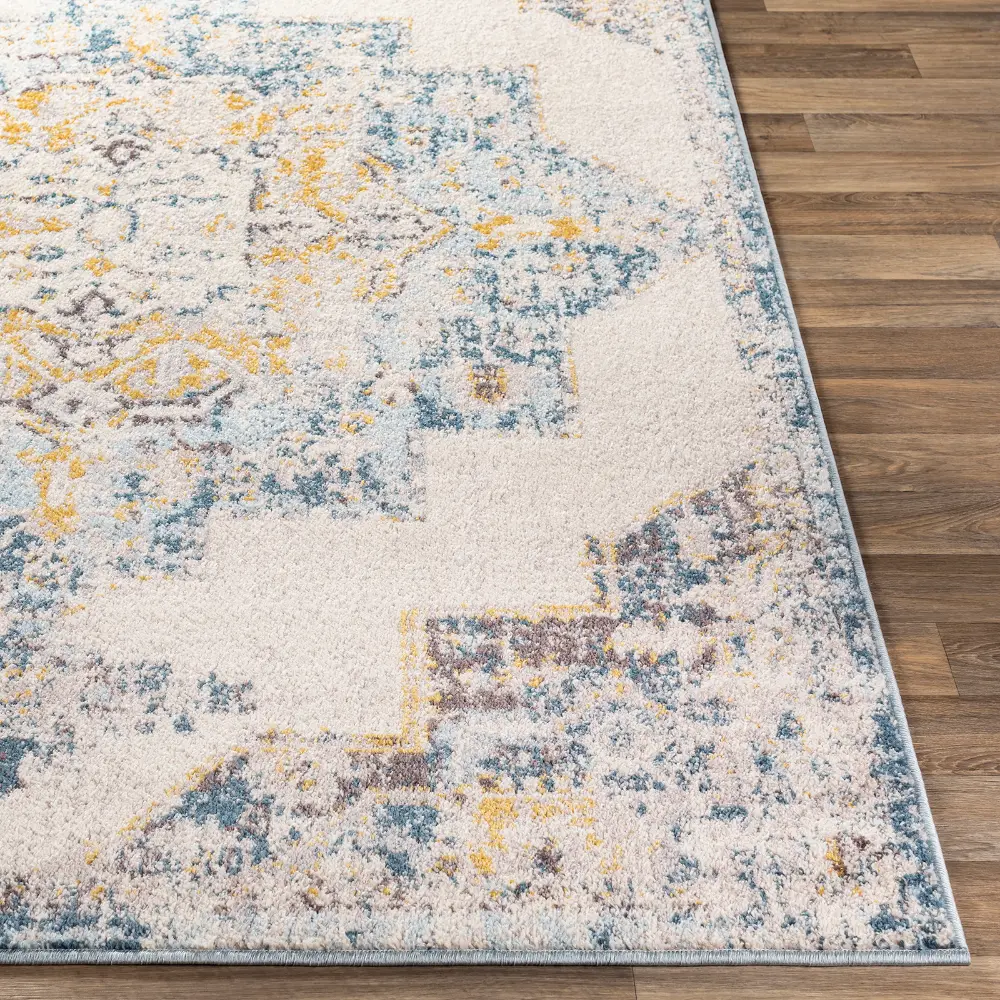 Agra Vintage Oriental Boho Sky Blue Rug - Image 4