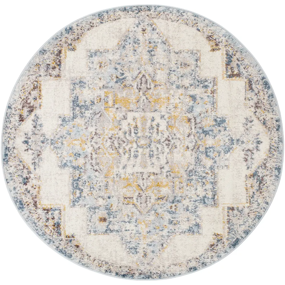 Agra Vintage Oriental Boho Sky Blue Rug - Image 7