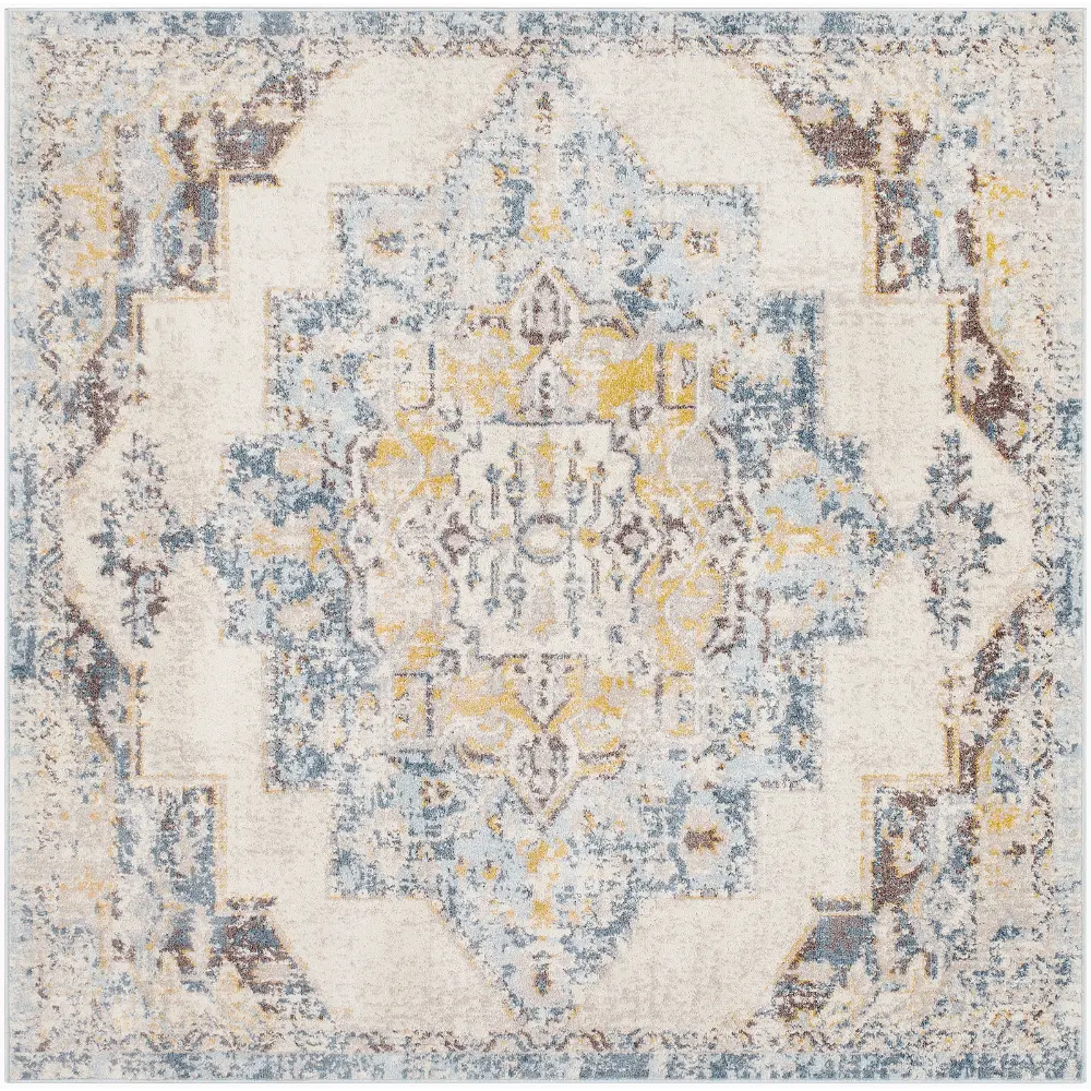 Agra Vintage Oriental Boho Sky Blue Rug - Image 9