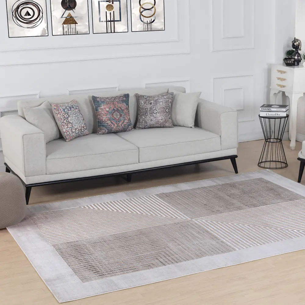 Aitana Scandi Modern Beige/White Rug - Image 10