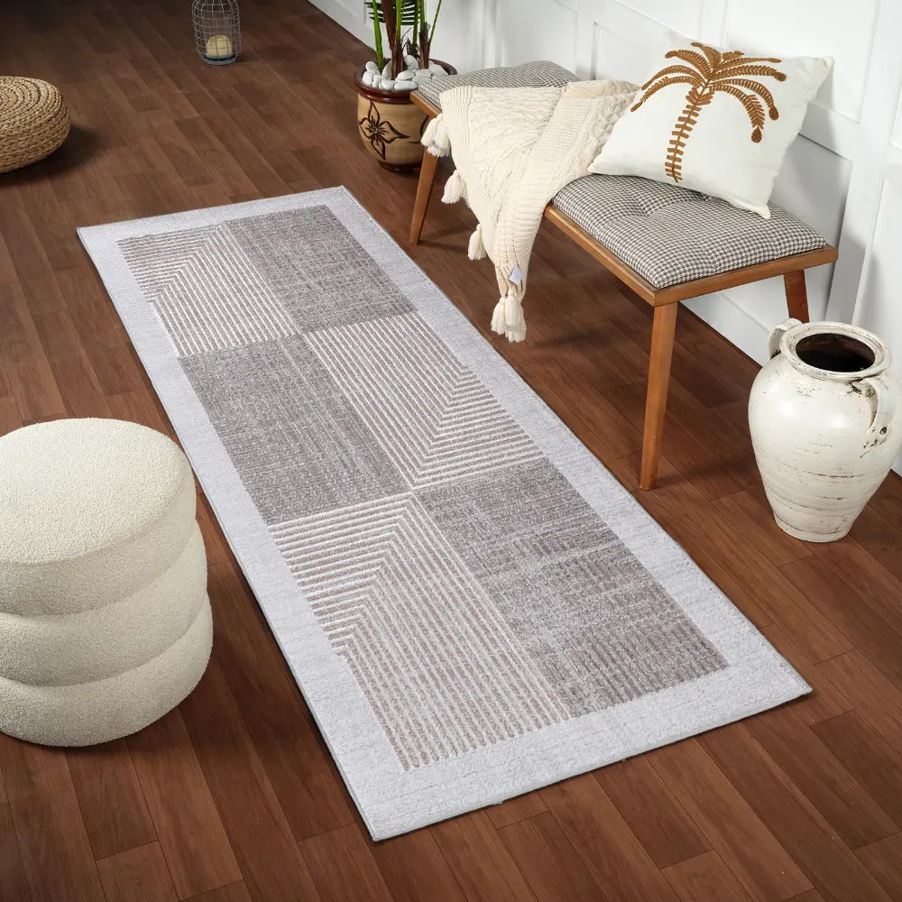 Aitana Scandi Modern Beige/White Rug - Image 2