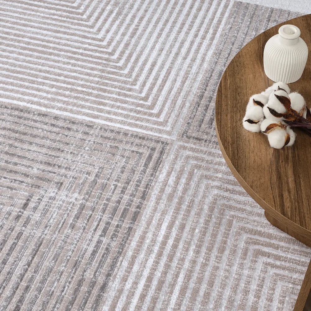 Aitana Scandi Modern Beige/White Rug - Image 5