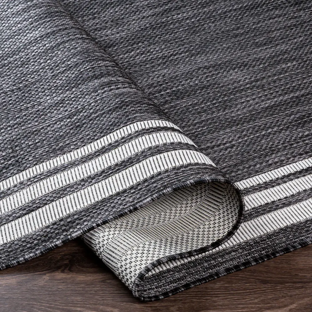 Akriti In- & Outdoor Traditionnal Boho Dark Grey Rug - Image 8
