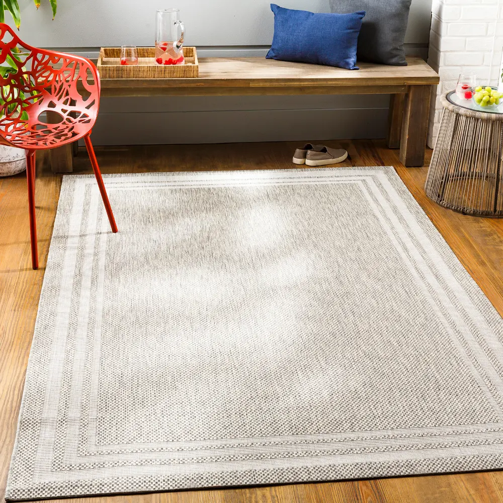 Akriti In- & Outdoor Traditionnal Light Grey Rug - Image 8