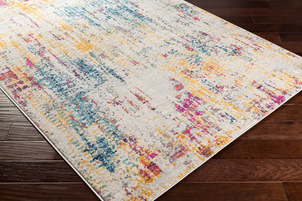 Alana Abstract Modern Marble Blue Rug - Image 4