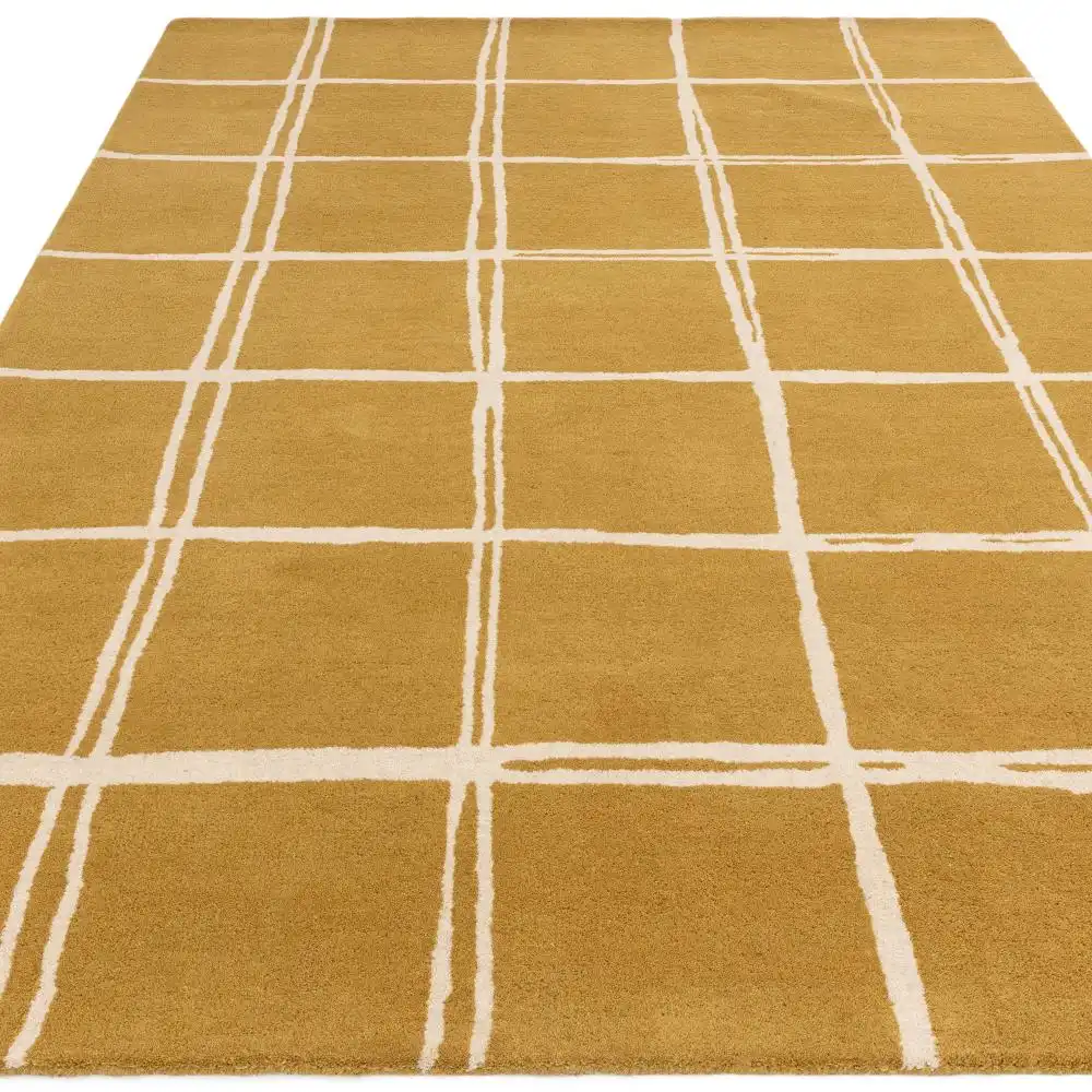 Albany Asiatic Grid Gold Rug - Image 3