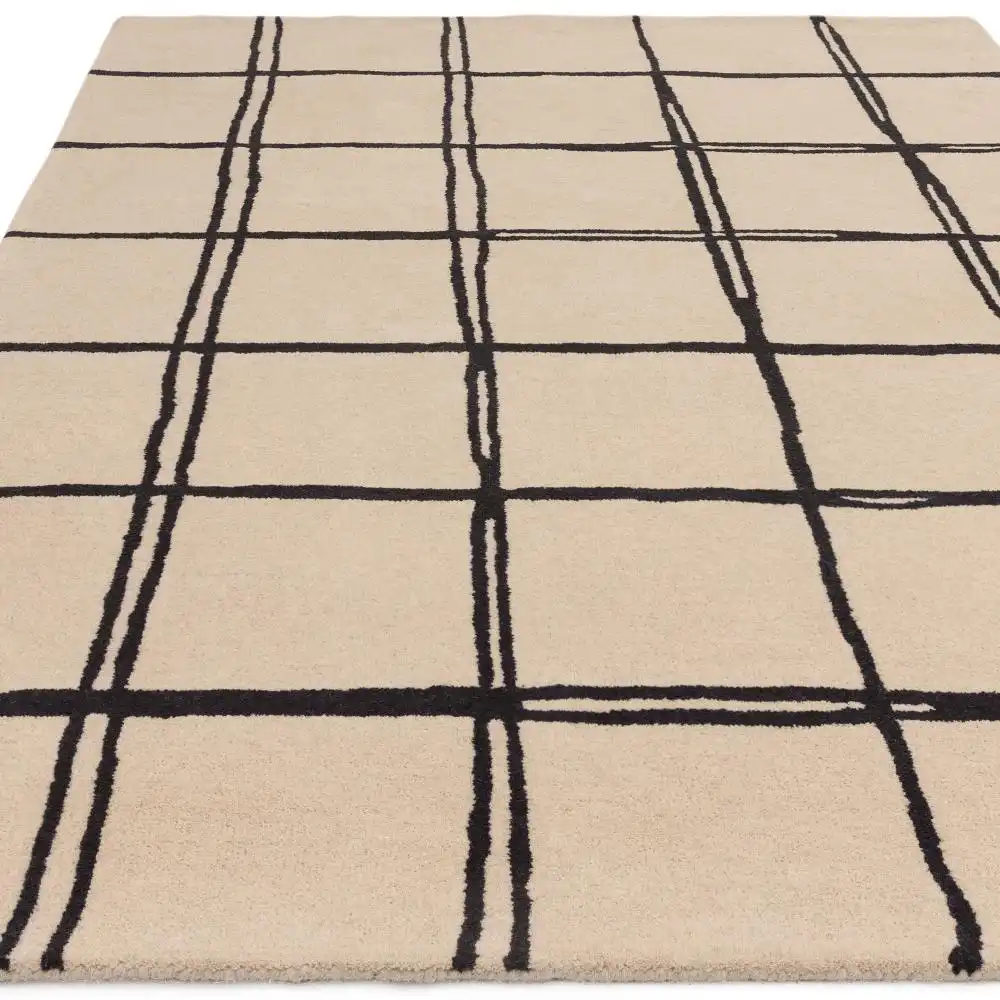 Albany Asiatic Grid Monochrome Rug - Image 3
