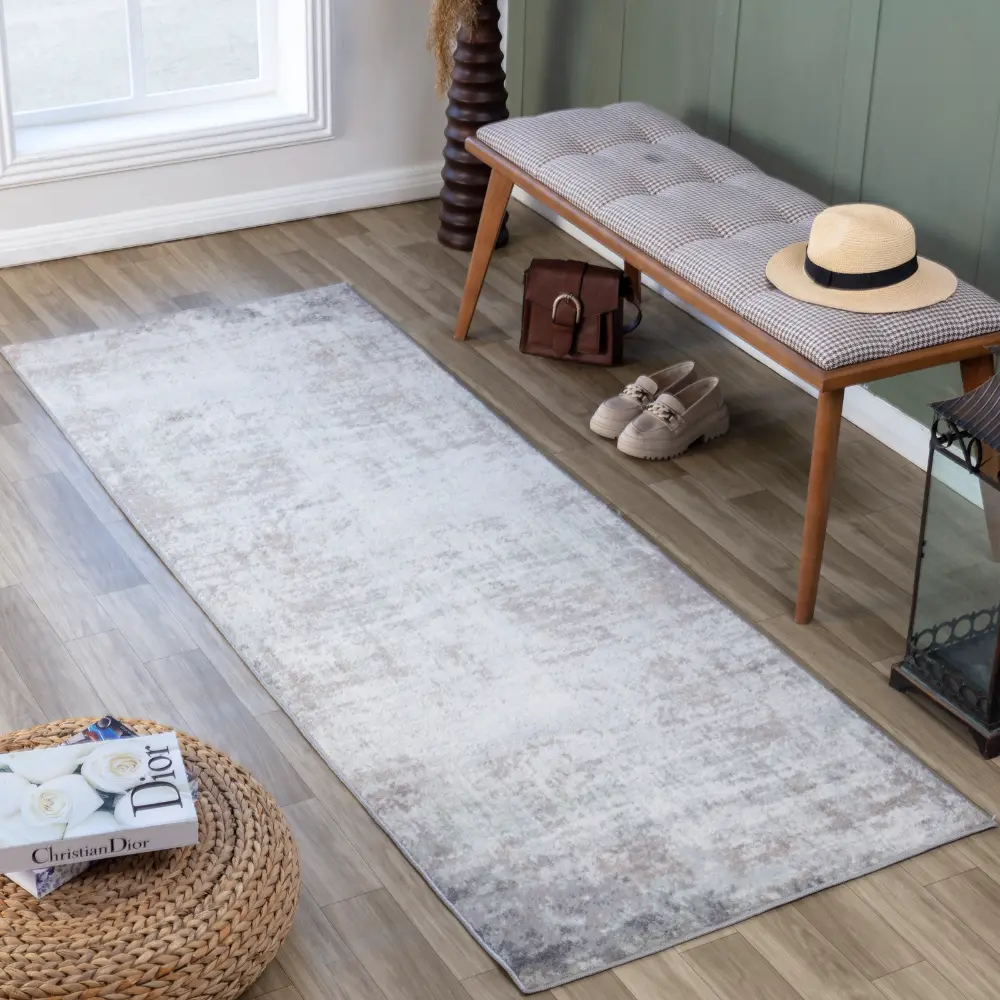 Alix Abstract Modern Marble Dark Brown Rug - Image 3