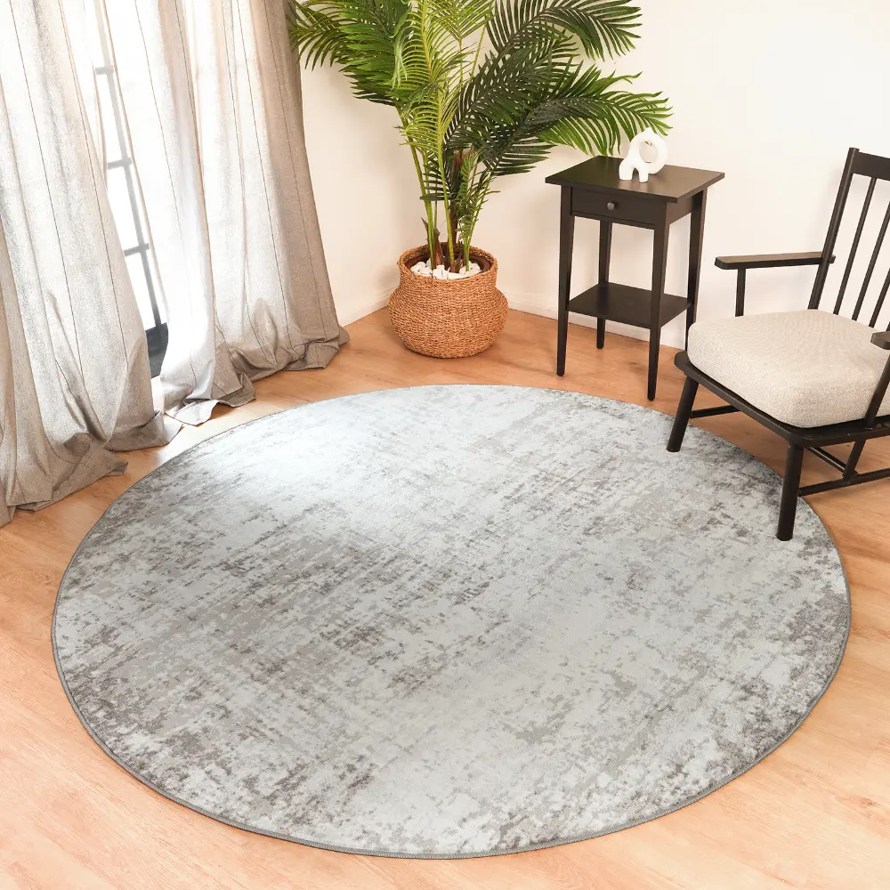 Alix Abstract Modern Marble Medium Grey Rug - Image 10