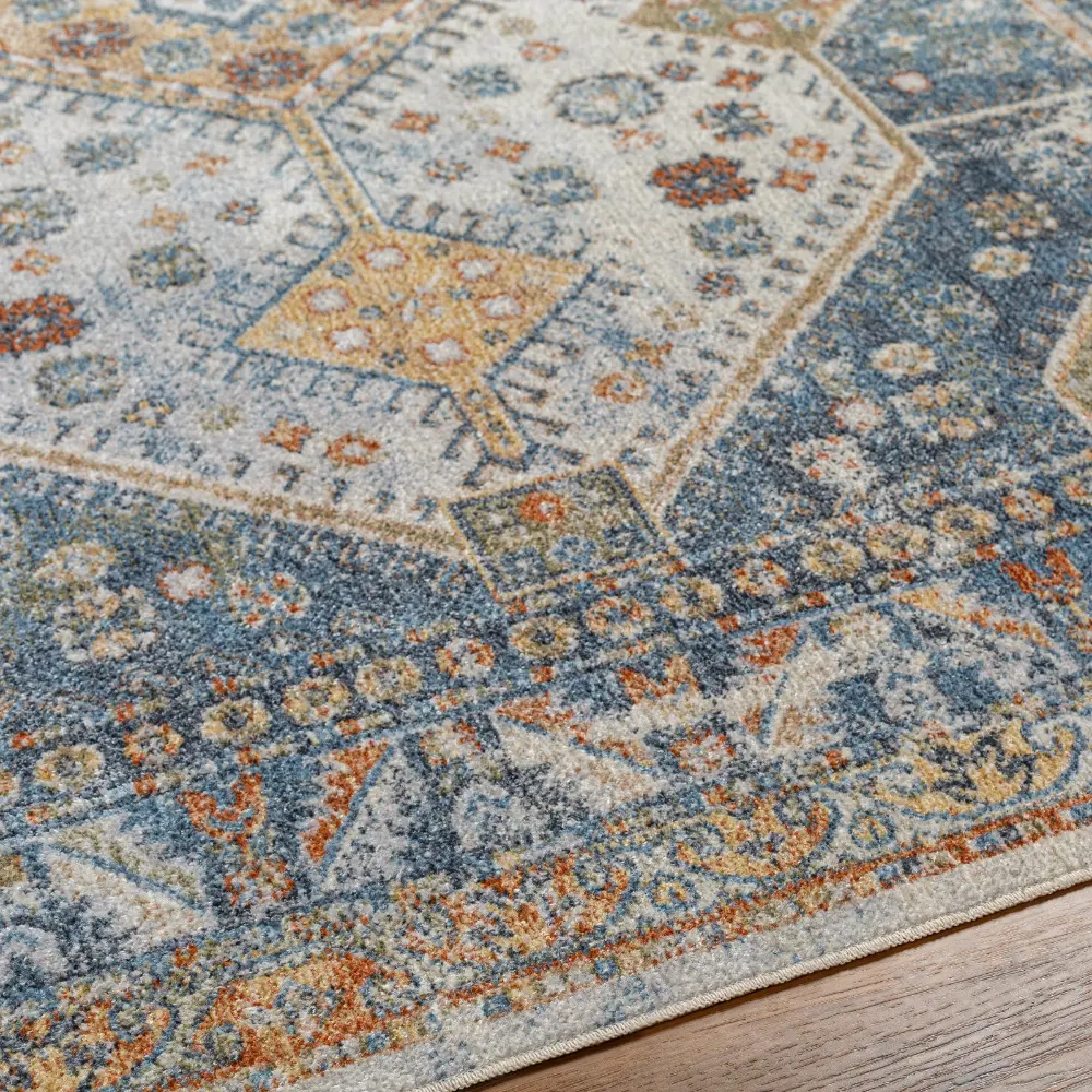 Alka Machine Washable Oriental Boho Denim Rug - Image 10