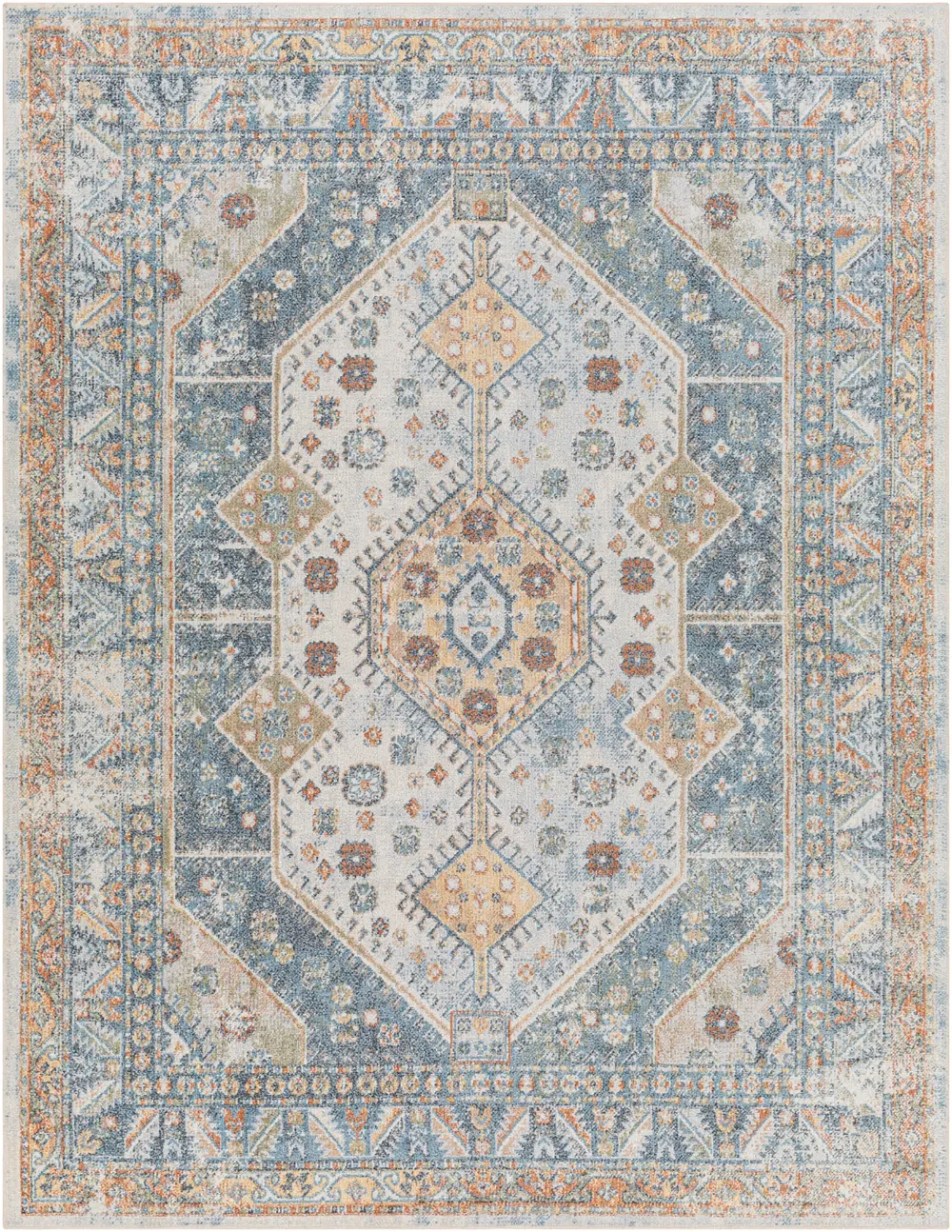 Alka Machine Washable Oriental Boho Denim Rug - Image 11