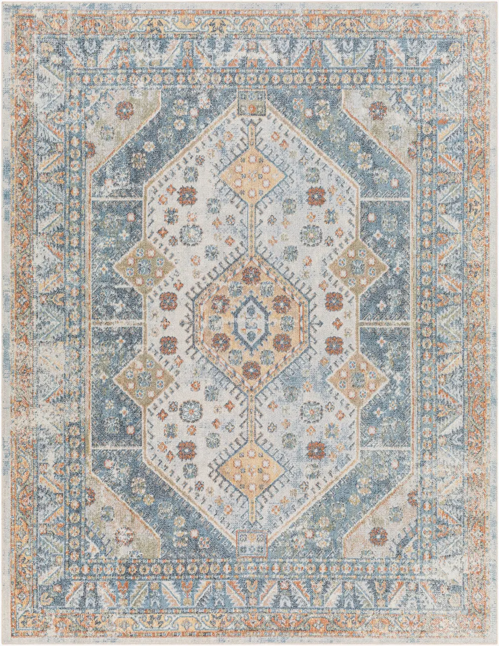 Alka Machine Washable Oriental Boho Denim Rug - Image 4