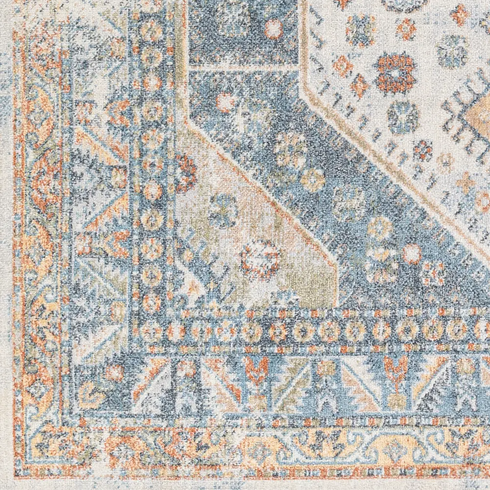 Alka Machine Washable Oriental Boho Denim Rug - Image 9