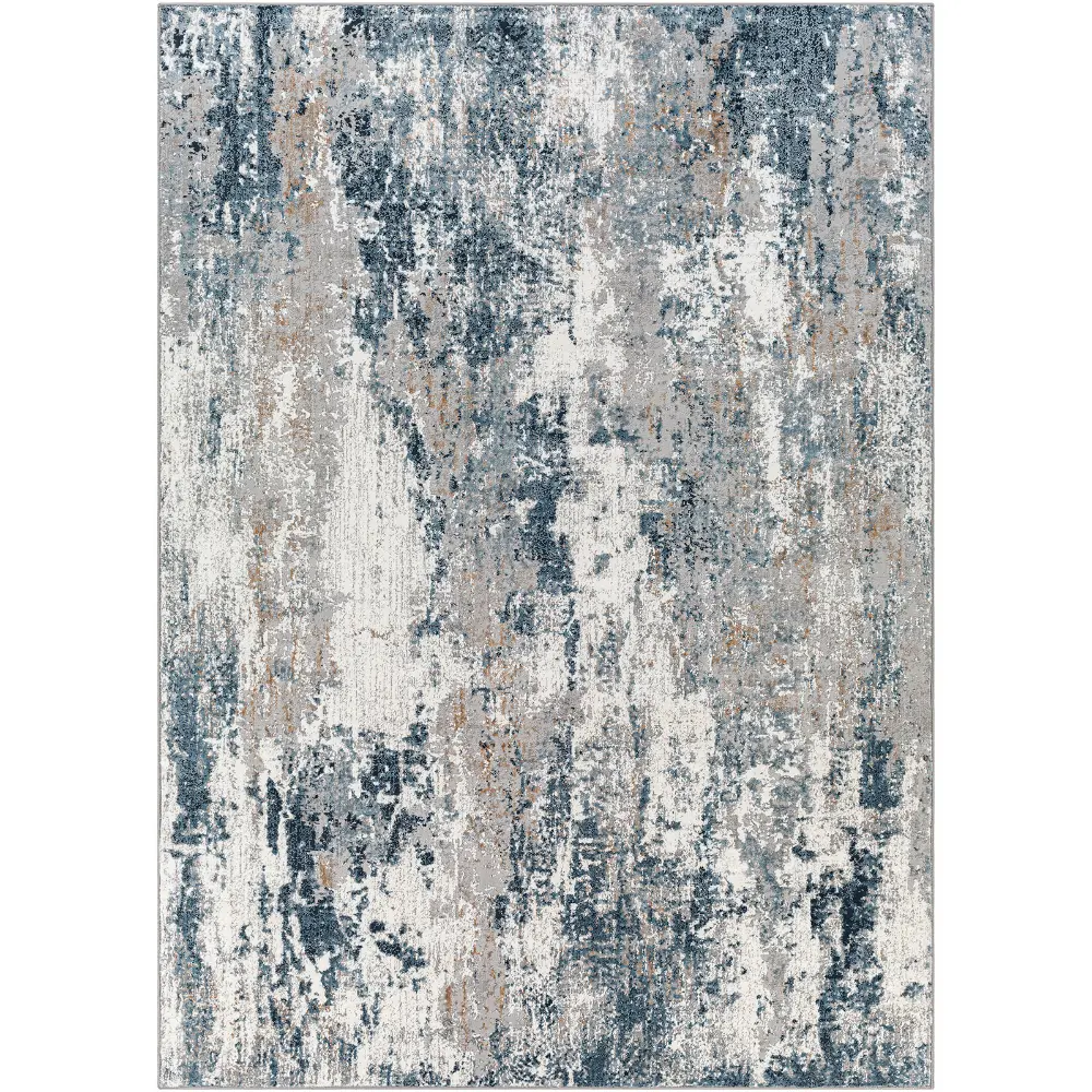 Allegro-Abstract  Blue Bleige Grey Modern Marble Living Dining Rug ALG2306 - Image 5