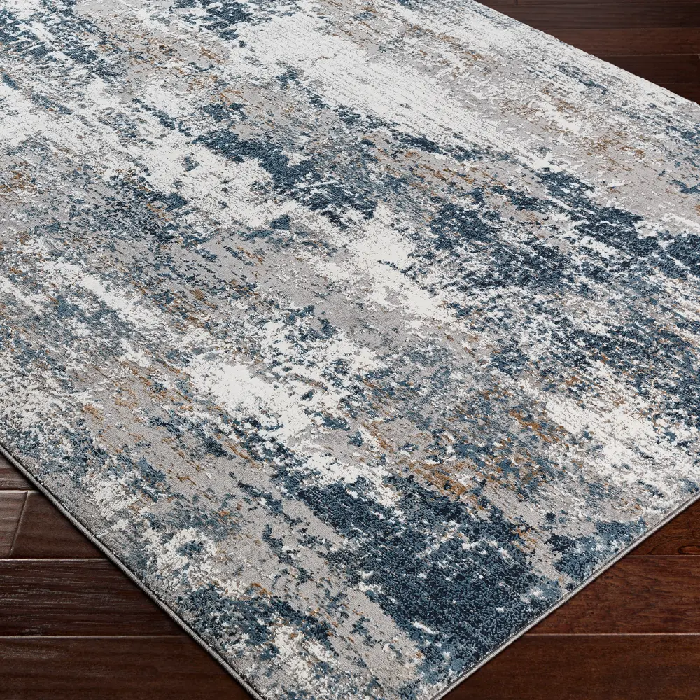 Allegro-Abstract  Blue Bleige Grey Modern Marble Living Dining Rug ALG2306 - Image 6
