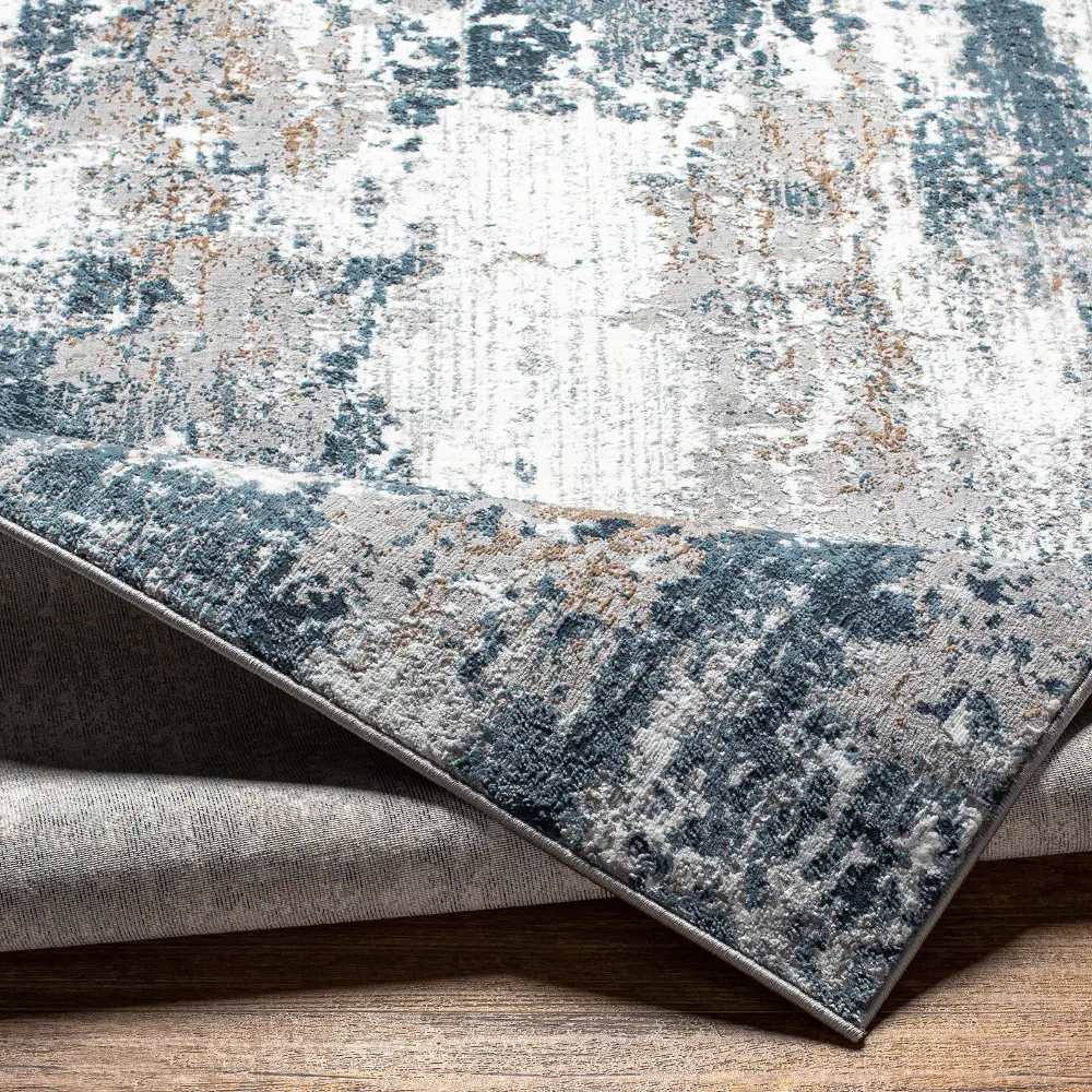 Allegro-Abstract  Blue Bleige Grey Modern Marble Living Dining Rug ALG2306 - Image 7