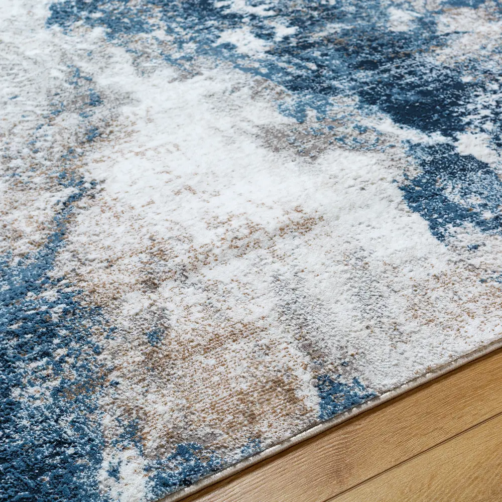 Allegro-Abstract  Blue Grey Brown Modern Marble Living Dining Bedroom Rug ALG2338 - Image 7