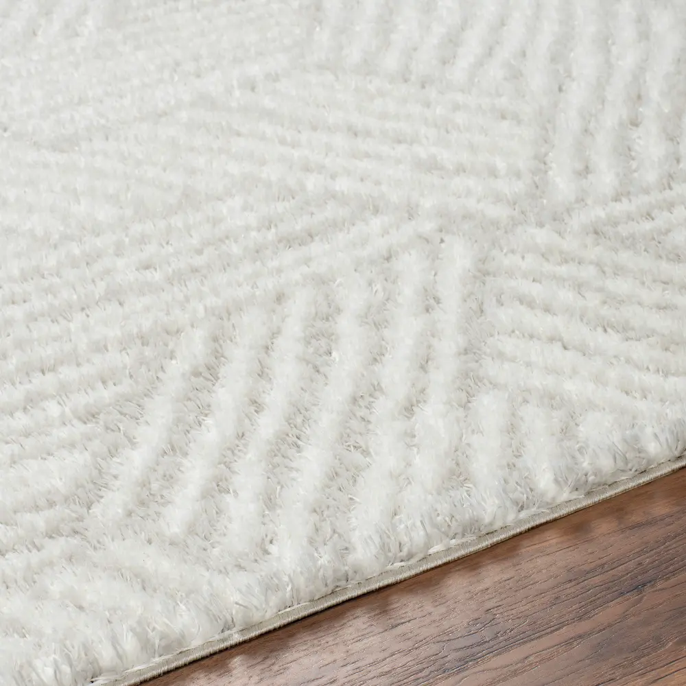Allie Shaggy Geometric Plush Pile Beige Rug - Image 5