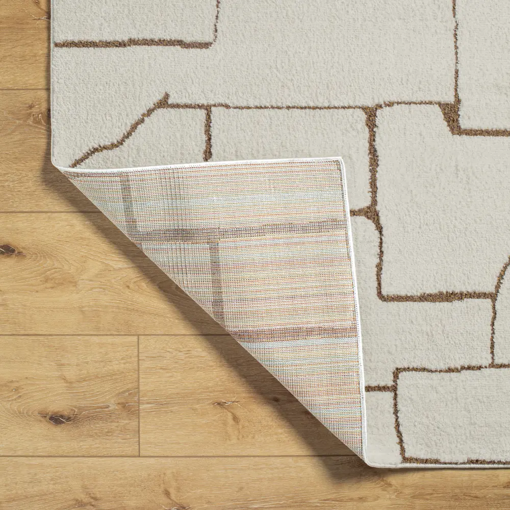 Alma Scandi Modern High Pile Brown Rug - Image 2