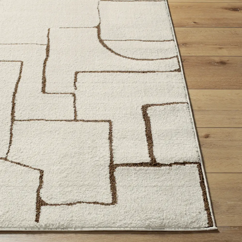 Alma Scandi Modern High Pile Brown Rug - Image 3