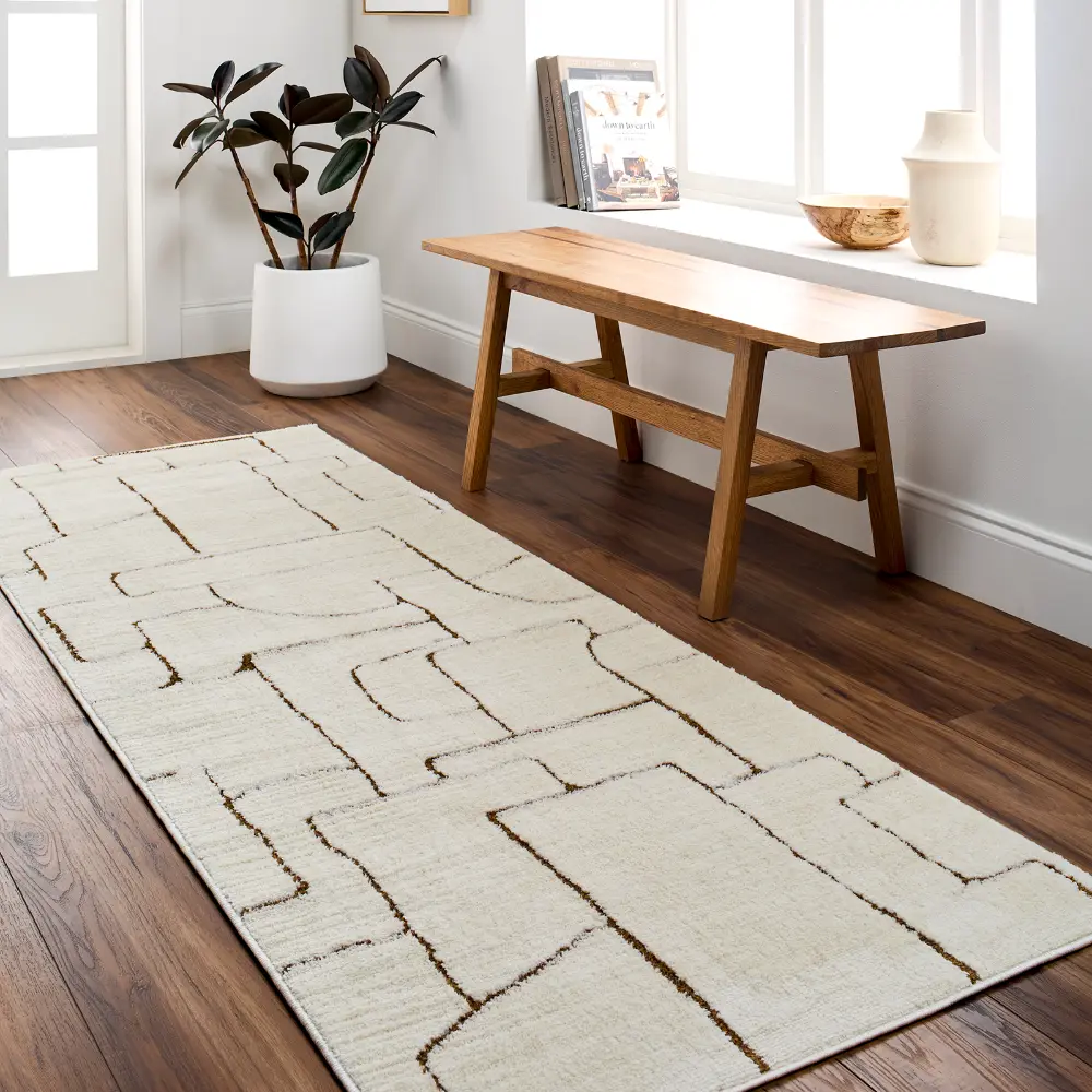 Alma Scandi Modern High Pile Brown Rug - Image 5